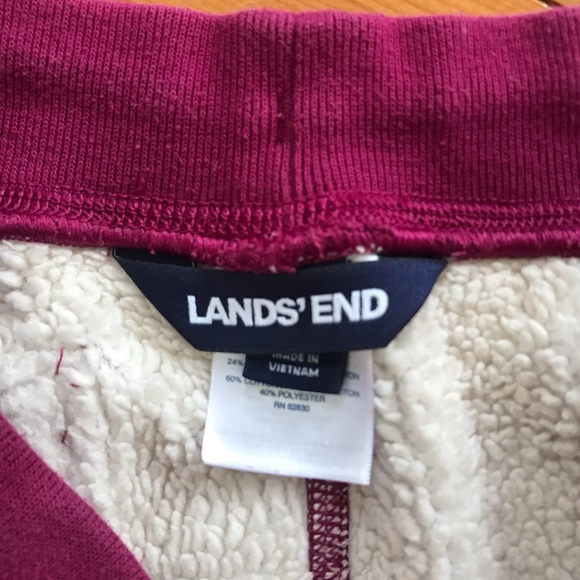 Lands End Sherpa Lined Joggers Size 